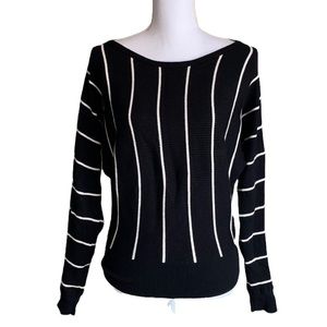 Express Black & White Boatneck Sweater Size XS